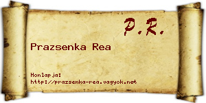 Prazsenka Rea névjegykártya